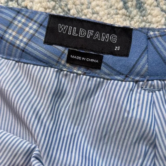 Wildfang blue plaid slim crop pants 20 NWOT - Picture 2 of 6
